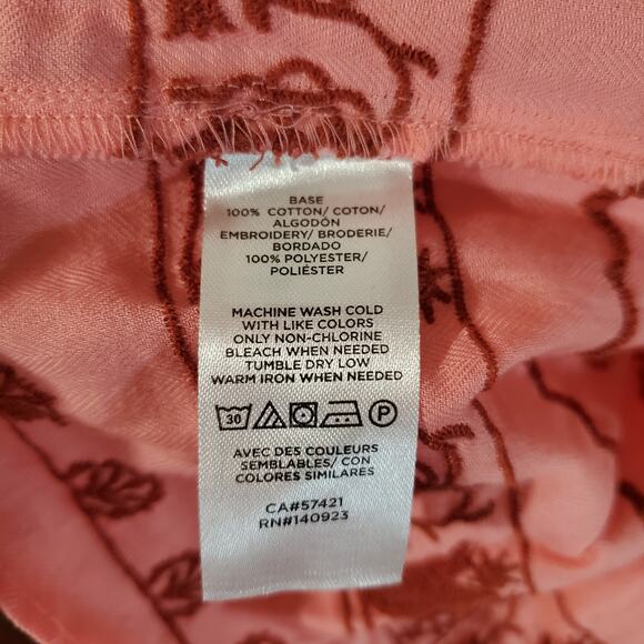 Loft NWT Womens Floral Embroidered Henley Button Peplum Shell Top Size M Pink - Picture 7 of 10